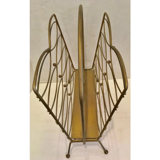 Vintage Metal Magazine Rack | Chairish
