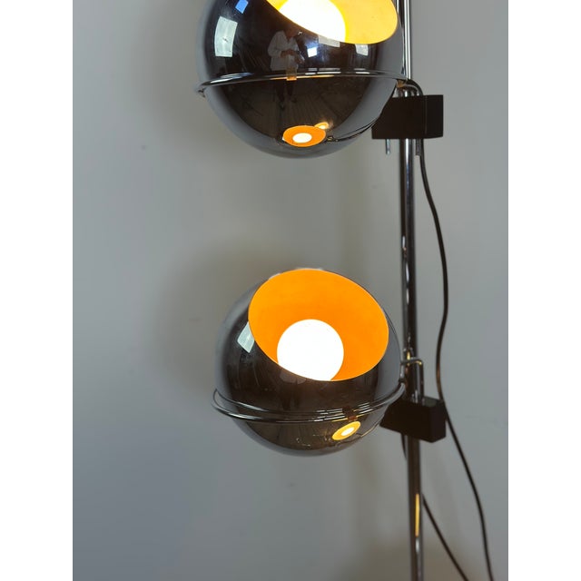 Vintage Space Age Eyeball Floor Lamp with 3 Chrome Globes, 1970s For Sale - Image 10 of 15