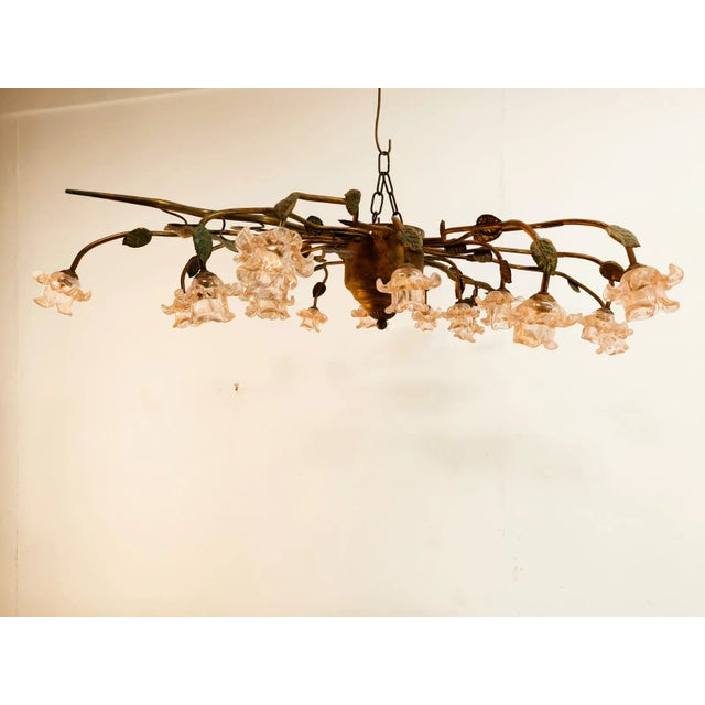 Brown 18-Light Ceiling Light in Murano Glass For Sale - Image 8 of 13