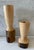 Rustic Pair of Vintage Handcrafted Turned Wood Candle Holders For Sale - Image 3 of 9