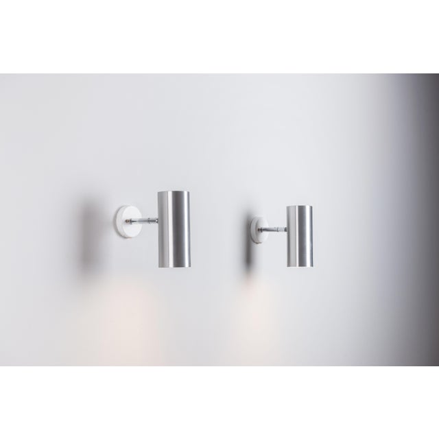 1960s Vintage Adjustable Aluminium Wall Lamps from Raak Amsterdam, 1960s, Set of 2 For Sale - Image 5 of 11