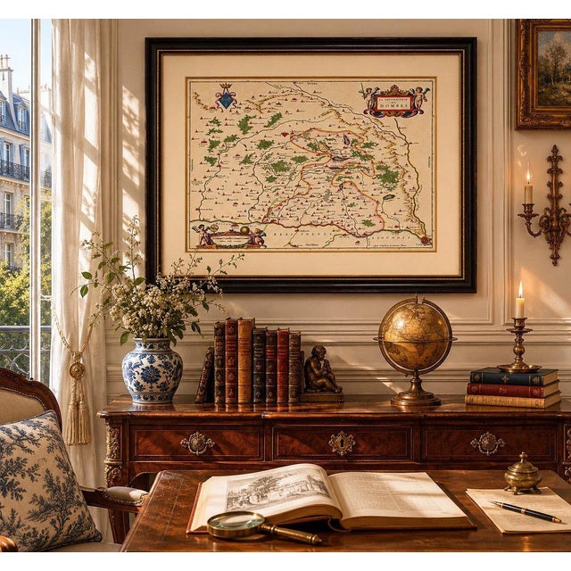 Map of Dombes, Lyonnais and Bresse from Blaeu, France, 1642 For Sale - Image 9 of 10