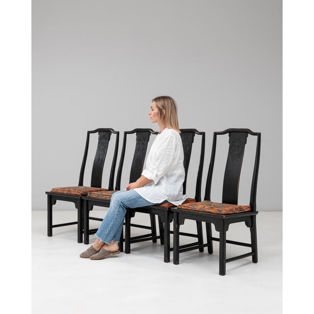 20th Century Chinese Anderson & Daishi Wooden Dining Chairs - Set of 4 For Sale - Image 11 of 18