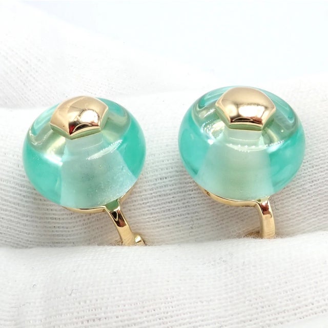Vintage Marina B Yellow Gold Pneu Crystal Earrings, A Pair For Sale - Image 14 of 14