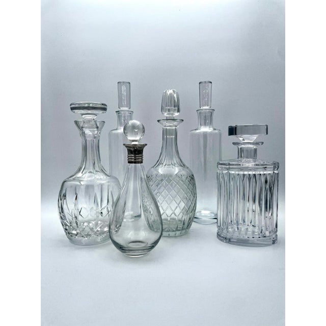Glass Vintage Krosno Poland Decanters With Hand Blown Bubble Stoppers For Sale - Image 7 of 8