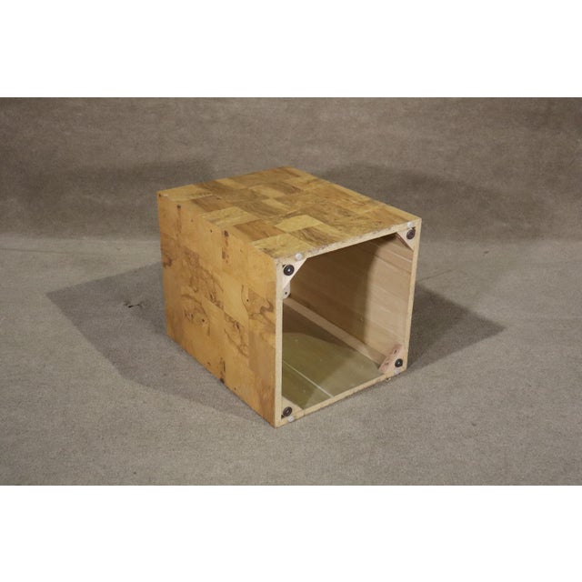 Wood Mid 20th Century Attributed to Milo Baughman Burl Table For Sale - Image 7 of 7