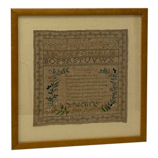 Early 19th Century Alphabet "Reflections" Sampler C.1829 For Sale