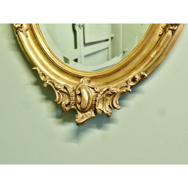Large Rococo French Oval Gilt Wall Mirror, 1860 For Sale - Image 4 of 6