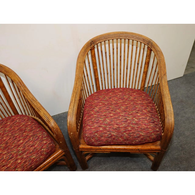 Mid 20th Century Mid Century Bamboo & Rattan Club Chairs - a Pair For Sale - Image 5 of 11
