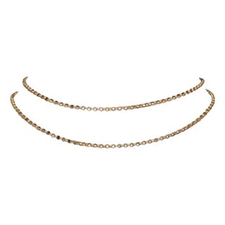 Gorgeous Blaestra Italy 750 18k Solid Gold Rolo Chain Necklace 24" For Sale