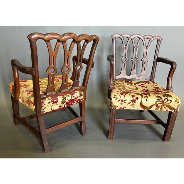 Early 20th Century Pair of Late 19th-Early 20th Century Georgian Mahogany Childrens Armchairs For Sale - Image 5 of 7