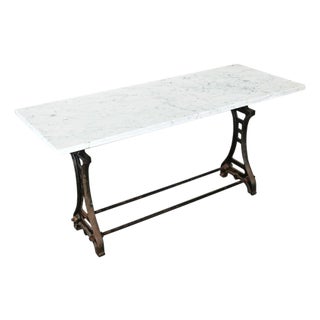 French 19th Century Cast Iron & Marble Bistro Table For Sale