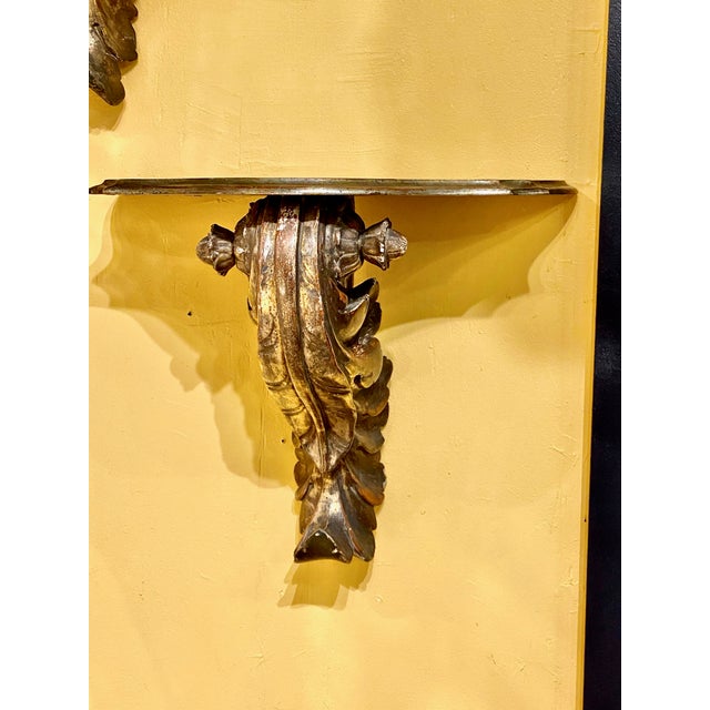 Pair Large Carved Giltwood Brackets For Sale - Image 4 of 10