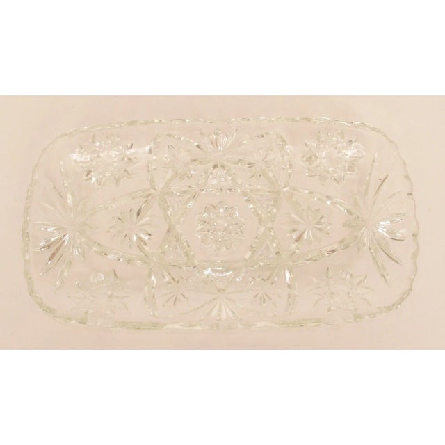 This Vintage EAPG Anchor Hocking American Press Cut Star Pattern 12" Serving Tray is in Excellent condition with no chips,...