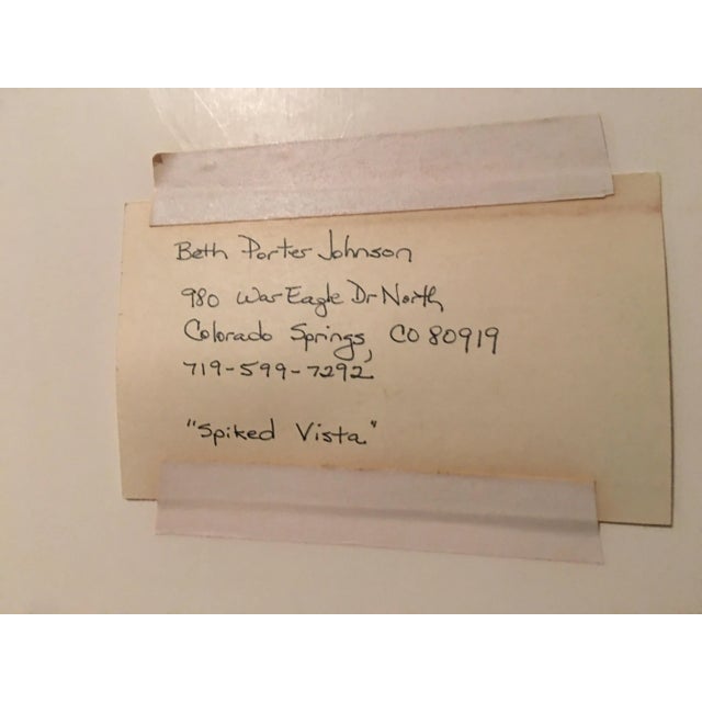 1980s "Spiked Vista" Expressionist Landscape Watercolor Painting, Framed For Sale - Image 4 of 7