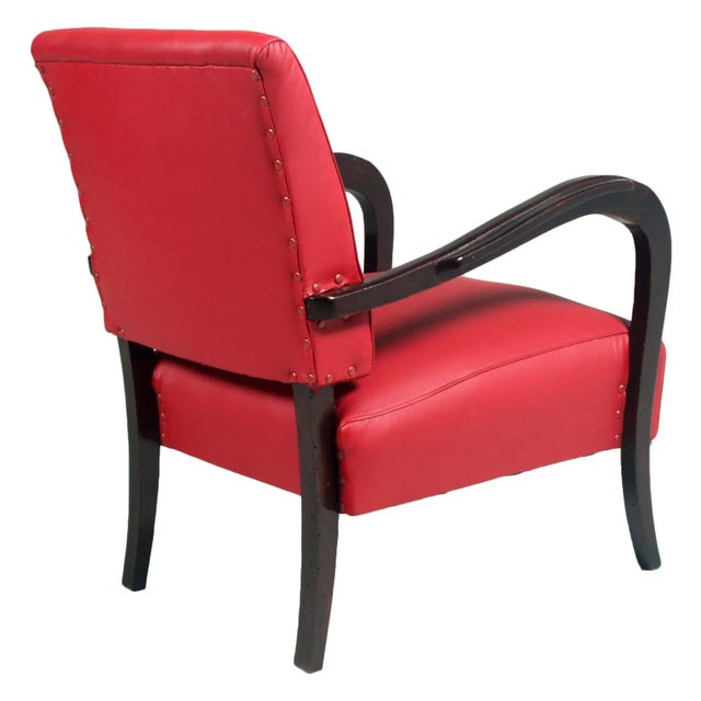 1930s Art Deco Ebonized Walnut Lounge Chair, 1930s For Sale - Image 5 of 9