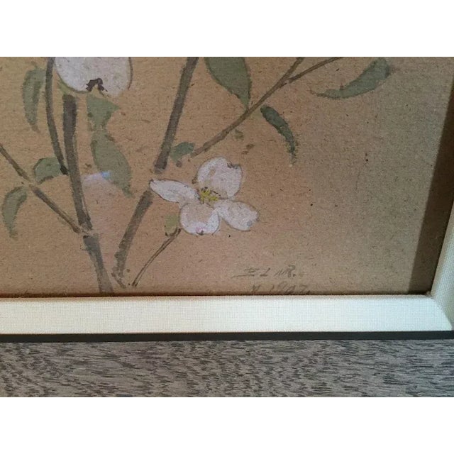 1907 Gouache Flower Painting of Dogwood Branches For Sale - Image 9 of 11