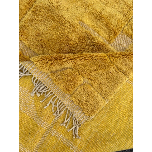 Textile Yellow Moroccan Modern Wool Rug For Sale - Image 7 of 9