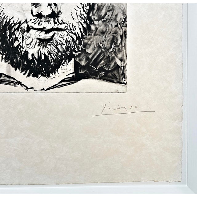 Pablo Picasso Pablo Picasso, Le Faune, 1958, Etching and Aquatint on Japon Nacré Paper, Framed For Sale - Image 4 of 10