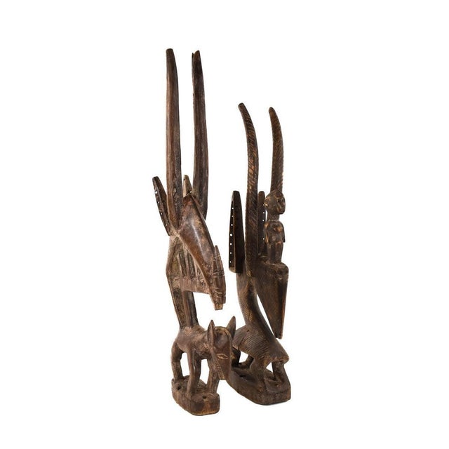 Early 20th Century Bamana Chi Wara Antelope Headcrest Pair Mali For Sale In Denver - Image 6 of 7