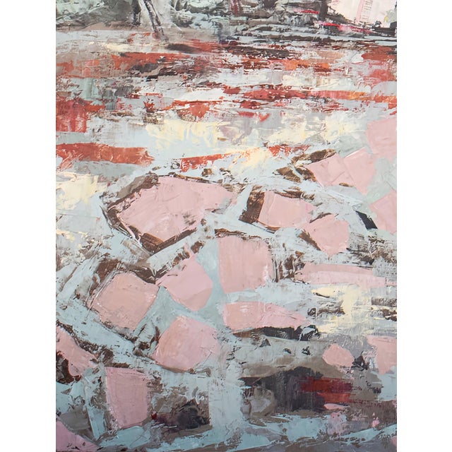 Early 21st Century Story of Red by Andrada Trapnell | Mixed media on board girl in a red hood sitting by a stone structure For Sale - Image 5 of 5