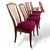 Wood Vintage Teak Dining Chairs with Red Upholstery, 1960s, Set of 6 For Sale - Image 7 of 9