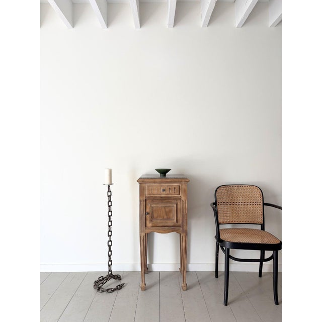 1940s Neoclassical Side Table with Cabinet and Marble Top, France, 1940s For Sale - Image 5 of 8