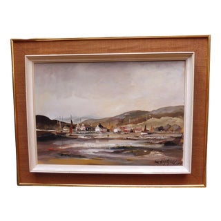 Ira Englefield, Cottages in a Rural Landscape, 1970s, Oil Painting on Canvas, Framed For Sale