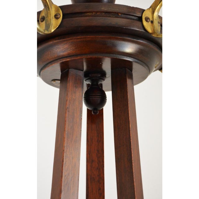 Wood Antique English Arts and Crafts Hall Coat Stand, 1890 For Sale - Image 7 of 16