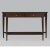 Classic Rustic dark mahogany stained console table with a shaped top with incurved ends, on square tapered legs with a...