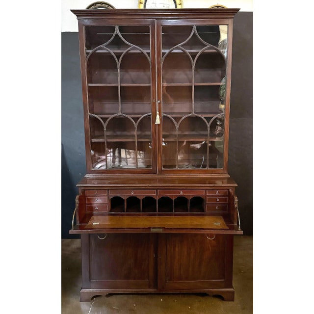 Late 18th Century George III Double Secretary Bookcase of Mahogany For Sale - Image 5 of 18