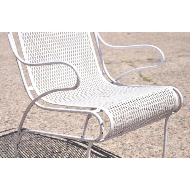 Mid 20th Century Vintage Russell Woodard Sculptura Wrought Iron Patio Arm Chair, Attributed For Sale - Image 5 of 12