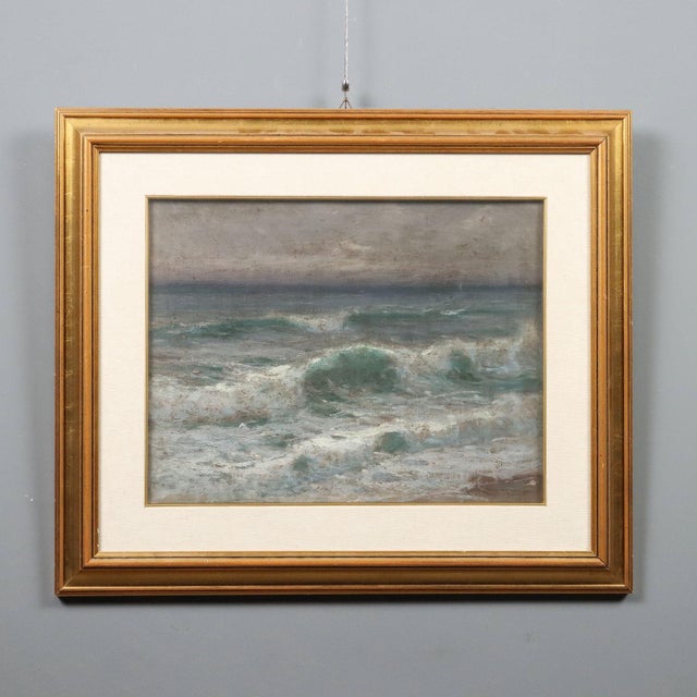 Ercole Garavaglia, Riviera di Ponente, Varigotti, 1900s, Oil Painting on Cardboard, Framed For Sale - Image 12 of 12