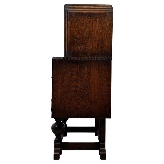 Antique Early 20th Century Edwardian Oak Bureau For Sale - Image 12 of 14
