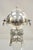 Antique Art Deco Gorham Figural Silver Plated Ball Form Hot Water Samovar with Monogram. Item features "D" monogram to...