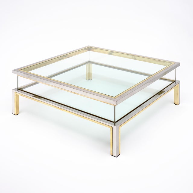 Modern Romeo Rega Signed Coffee Table, Modernist Chrome and Brass, Circa 1960 For Sale - Image 3 of 9