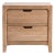 Riley Natural Wood Contemporary Two-Drawer Nightstand For Sale