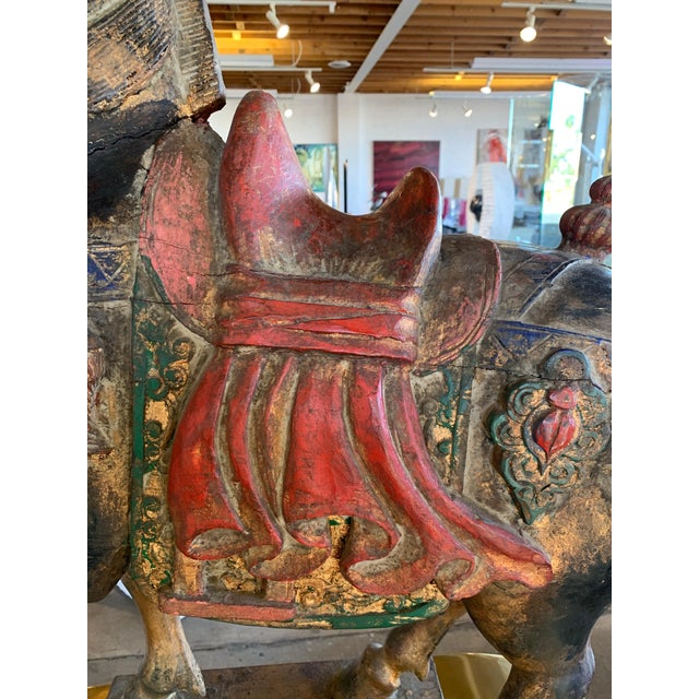 Carved Polychromed Chinese Horse For Sale - Image 12 of 13