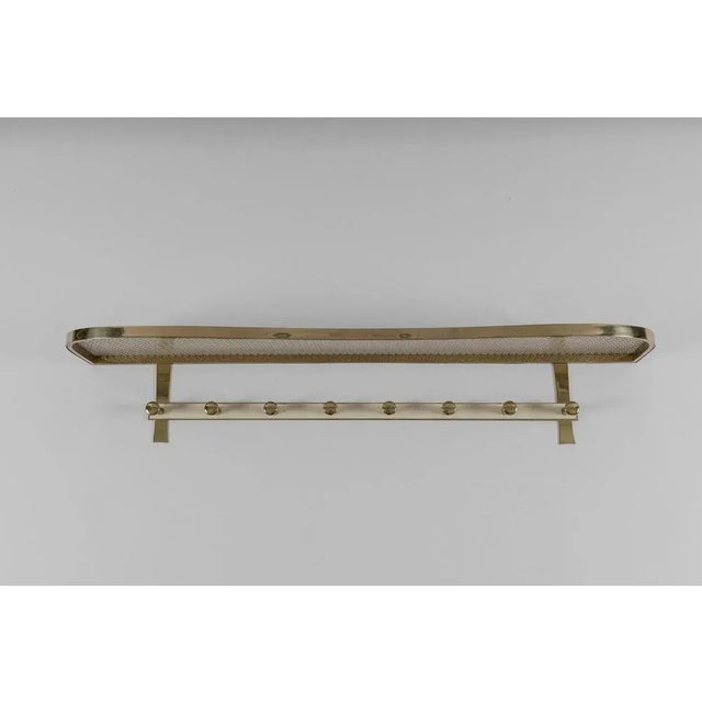 Mid-Century Modern Brass and Perforated Metal Coat Rack, Italy, 1950s, in Very Good conditions. Designed 1950 to 1959