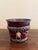 French Neoclassical Burgundy & Gold Tole Cachepot With Brass Lion Heads For Sale In South Bend - Image 6 of 8