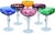 Mid-Century Modern Mid 20th Century Handblown Colorful Cut-to-Clear Crystal Coupes- S/6 For Sale - Image 3 of 6