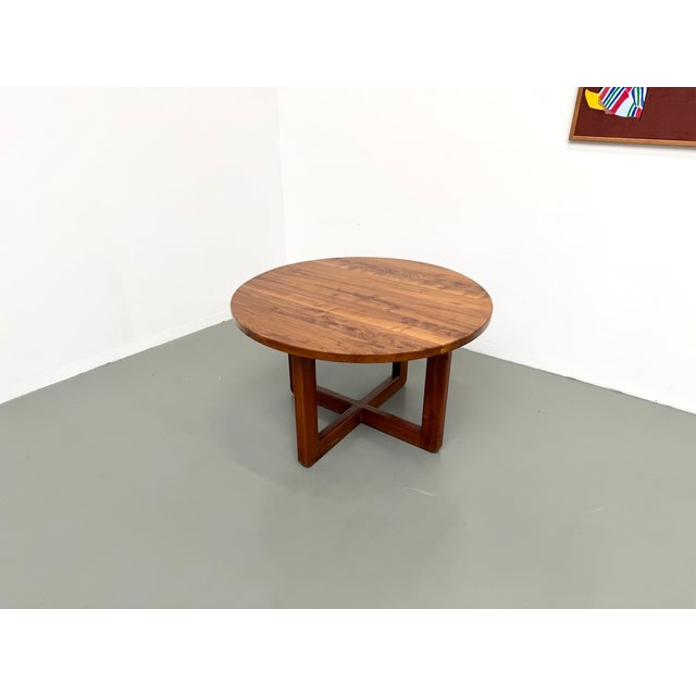 Vintage Round Table in Elm, 1950s For Sale - Image 10 of 18
