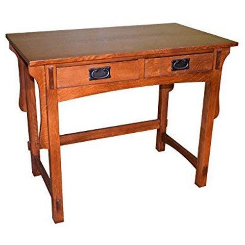 Mission Mission Quarter Sawn Oak Writing Desk - MC For Sale - Image 3 of 11