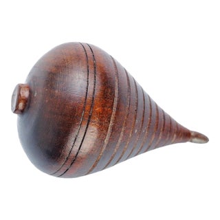 Antique Late 19th Century English Treen Boxwood Spinning Top For Sale