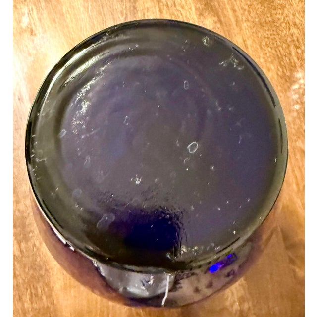 Mid 20th Century Cobalt Blue Glass Vase For Sale - Image 4 of 9