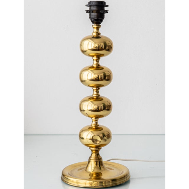 Metal Mid-Century Modern Swedish Brass Bobbin Table Lamps from Aneta, 1960, Set of 2 For Sale - Image 7 of 16