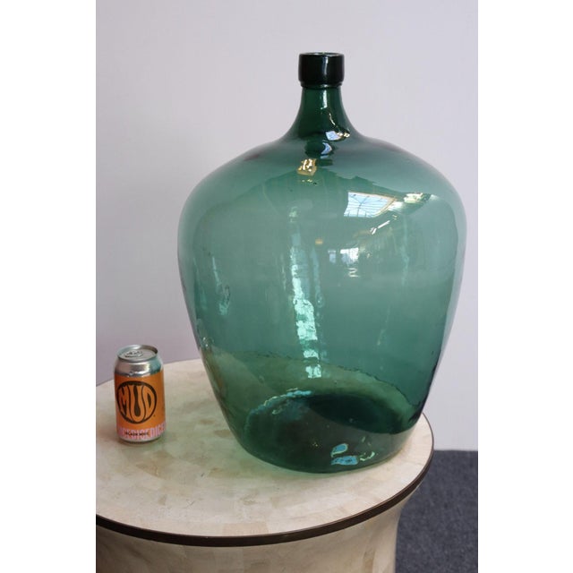 Early 21st Century Large Vintage Teal Aqua Green French Demijohn / Carboy For Sale - Image 5 of 12
