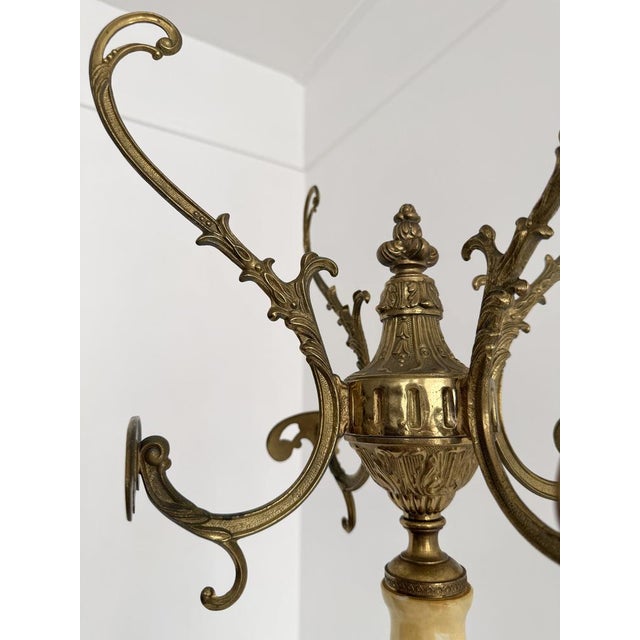 Italian Onyx Marble and Brass Coat Stand, 1960s For Sale - Image 12 of 18