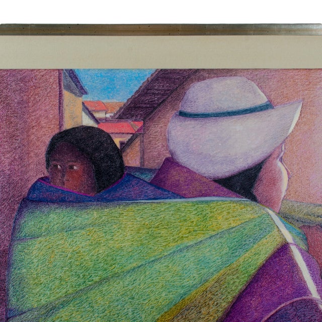Modern "Woman With Child" by Ernesto Gutierrez Oil on Canvas For Sale - Image 3 of 7