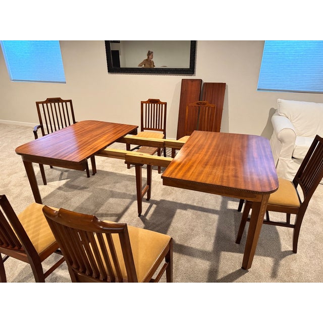 1950s Amazing Deal!! - From Initial Purchase Value of $15k+ to Only $2,900 1950s Mid-Century Modern Dining Table + Chairs - Set of 10 For Sale - Image 5 of 7